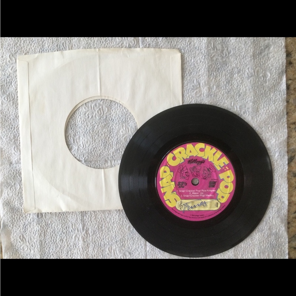 Vintage Snap, Crackle, Pop Kellog's Promotional 33rpm record.